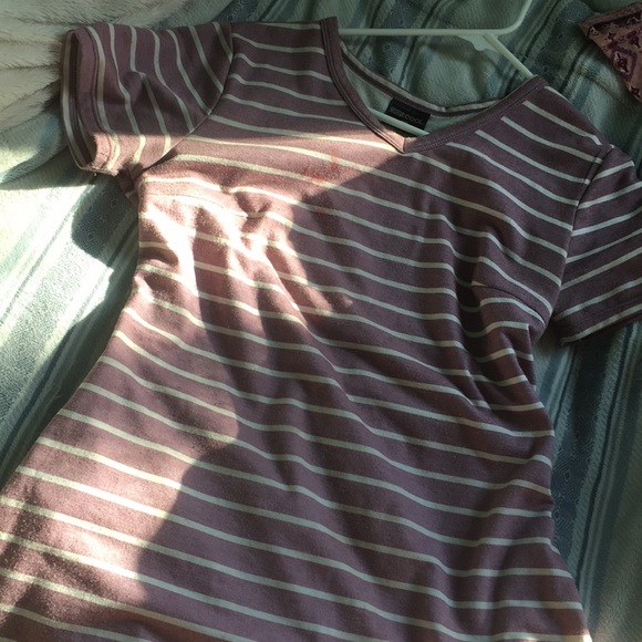 Violet Striped Dress w pockets - Picture 1 of 6